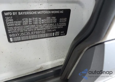 2018 BMW X2 xDrive28I из США, поврежденный, VIN WBXYJ5C35JEF69102